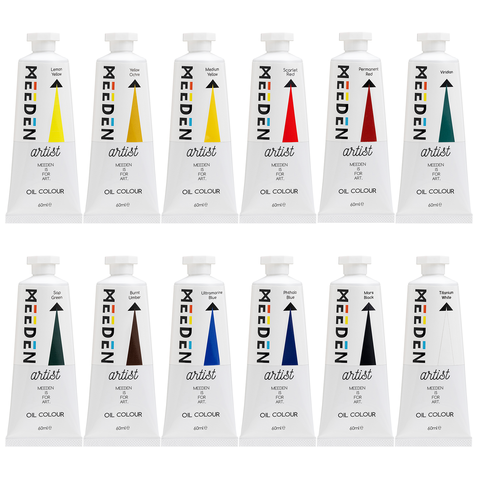 meeden-oil-paint-peinture-l-huile-12-tubes-60-ml image 1