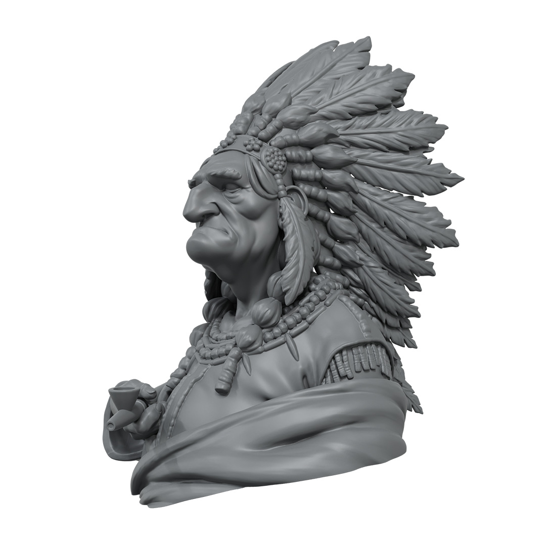 scale75-characters-native-chief-figurine-non-peinte-western image 2