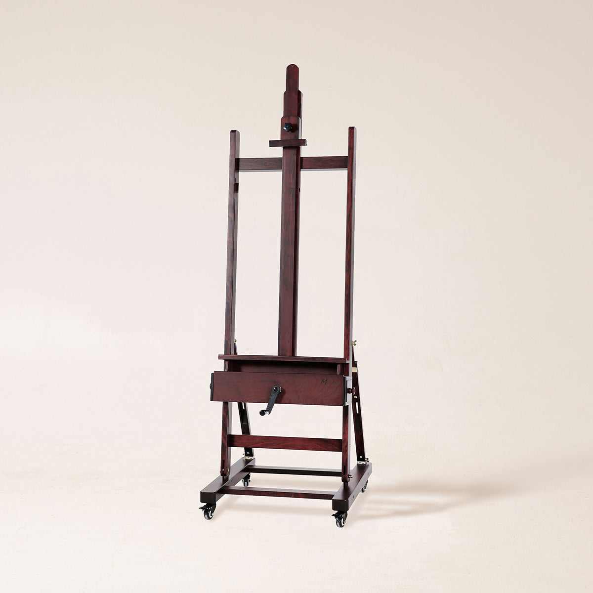 meeden-floor-easels-chevalet-manivelle-w15s-noyer-cerise image 1