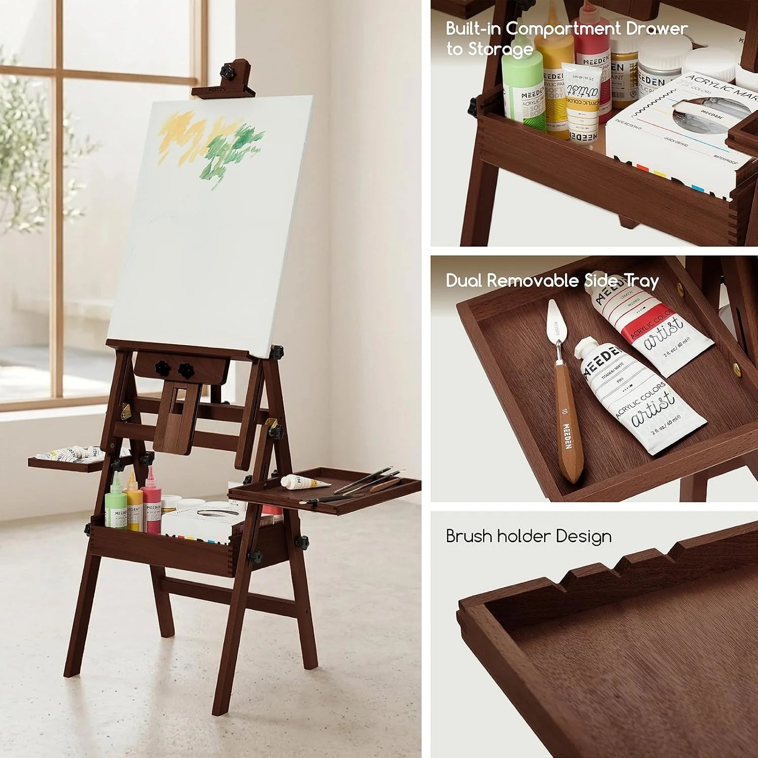 meeden-floor-easels-chevalet-h-tre-noyer-rangement image 6