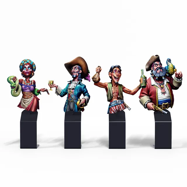 scale75-historix-pirates-pack-4-bustes-r-sine-1-12 image 1