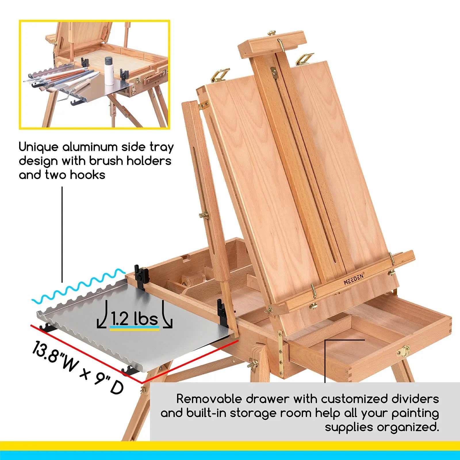 meeden-hx-3-chevalet-fran-ais-h-tre-plein-air-pliable image 4