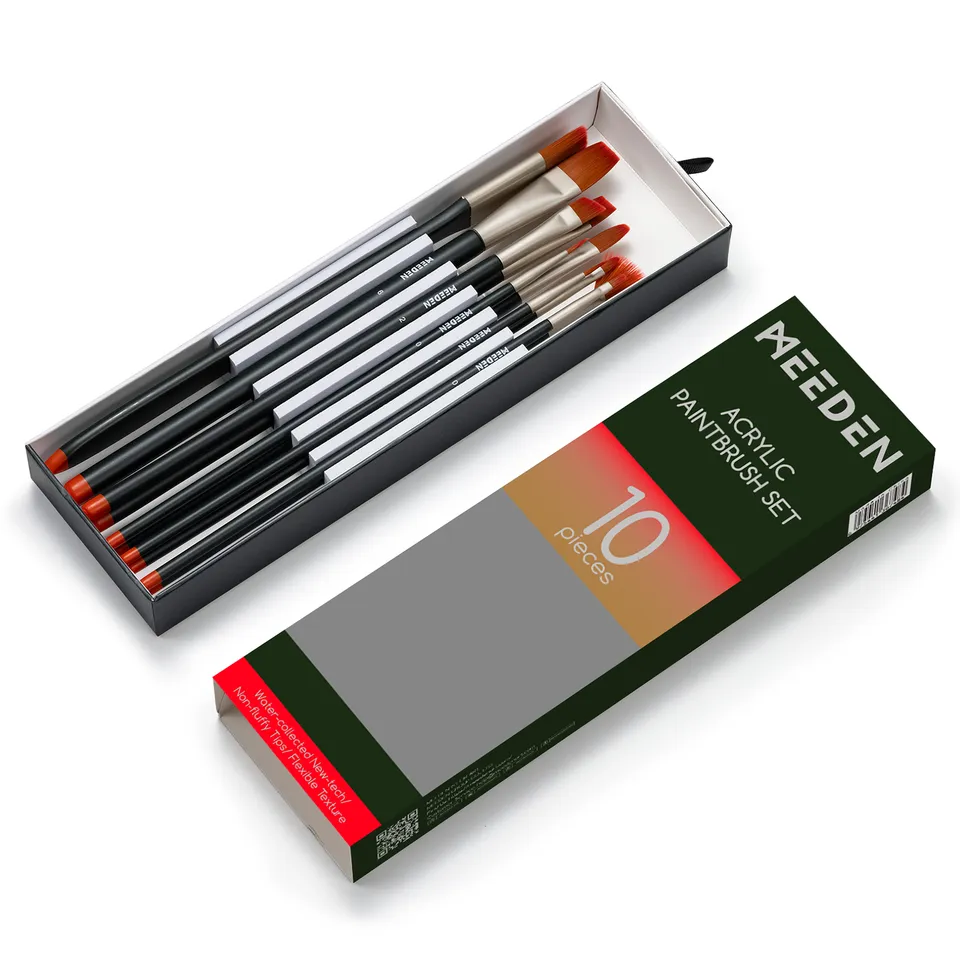 meeden-brushes-pinceaux-peinture-acrylique-lot-10-nylon image 1
