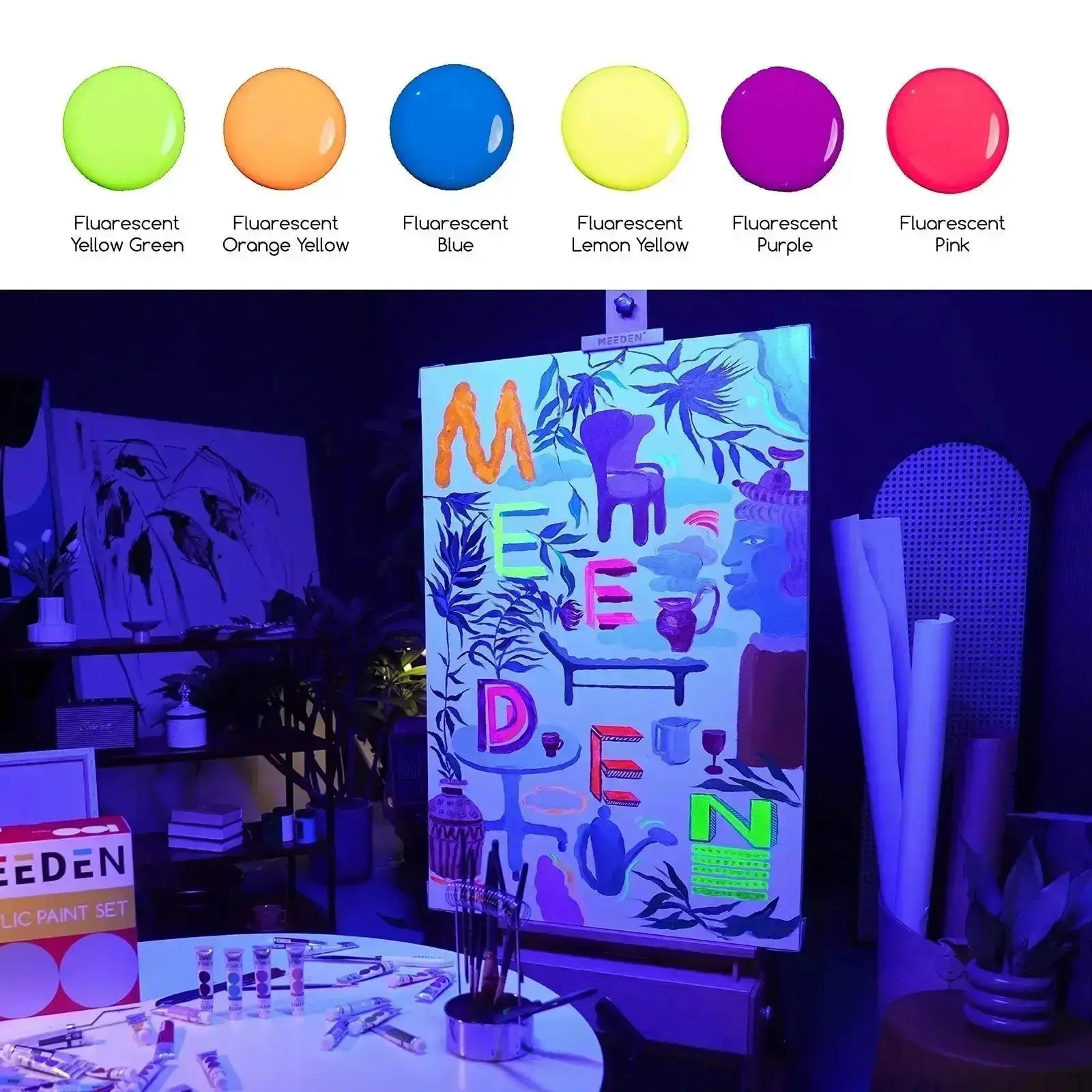 meeden-peinture-acrylique-fluide-fluo-6-x-60-ml image 6