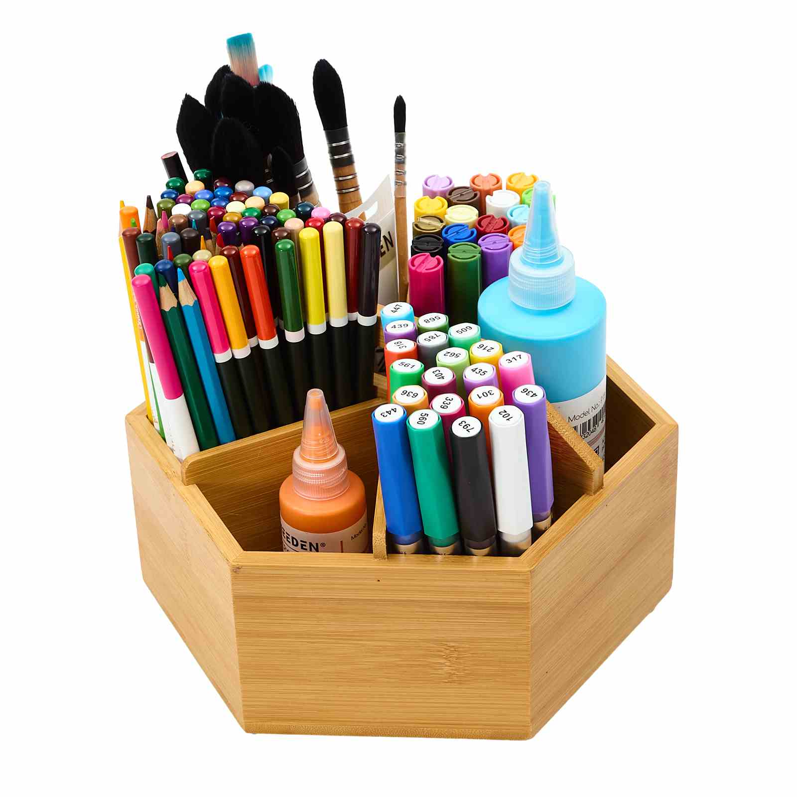 meeden-storage-boxes-organiseur-rotatif-bambou-6-casiers image 8