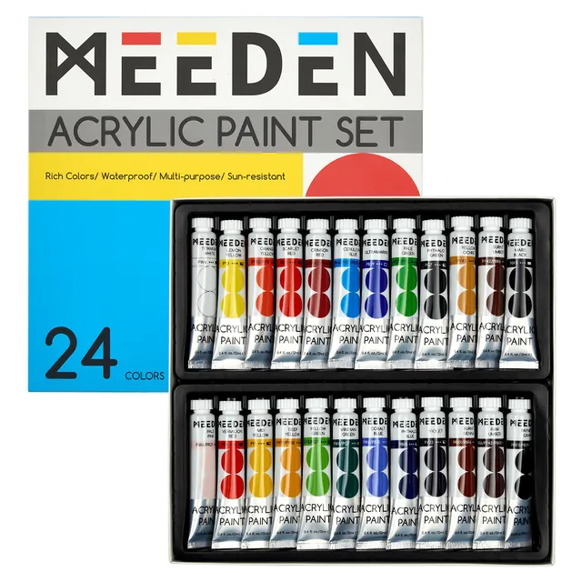 meeden-acrylic-paint-peinture-acrylique-24-tubes-12-ml-multicolore image 1