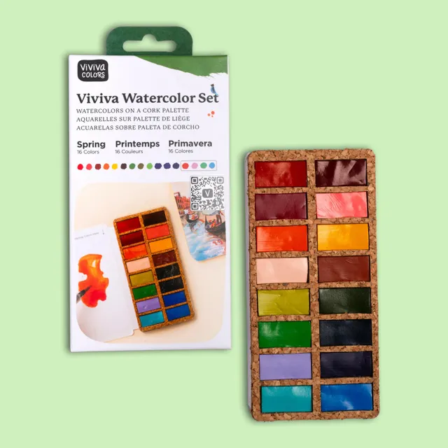 viviva-watercolor-pans-spring-16-colors-palette-li-ge-16-couleurs image 1
