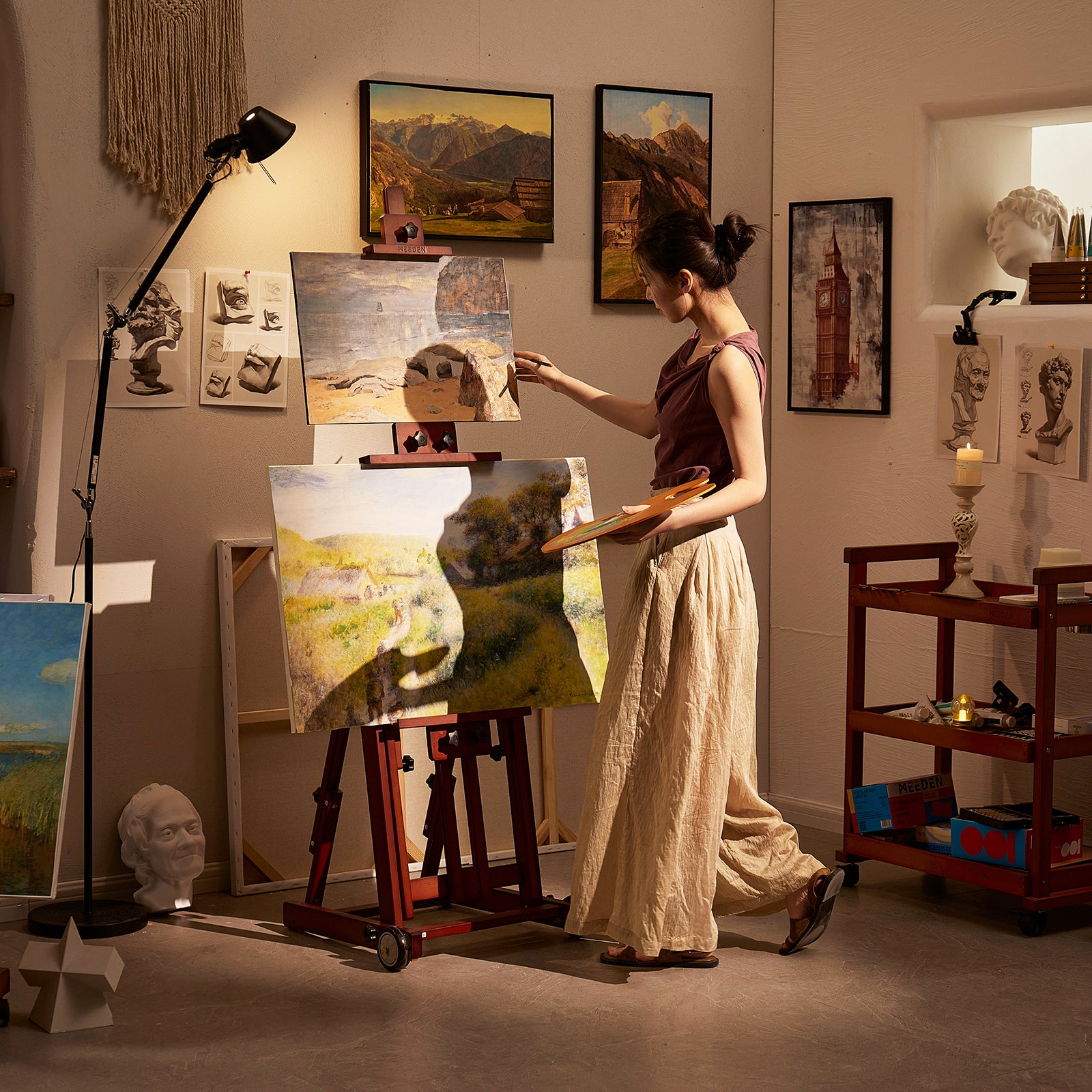 meeden-floor-easels-chevalet-atelier-w14-noyer-fonc image 5