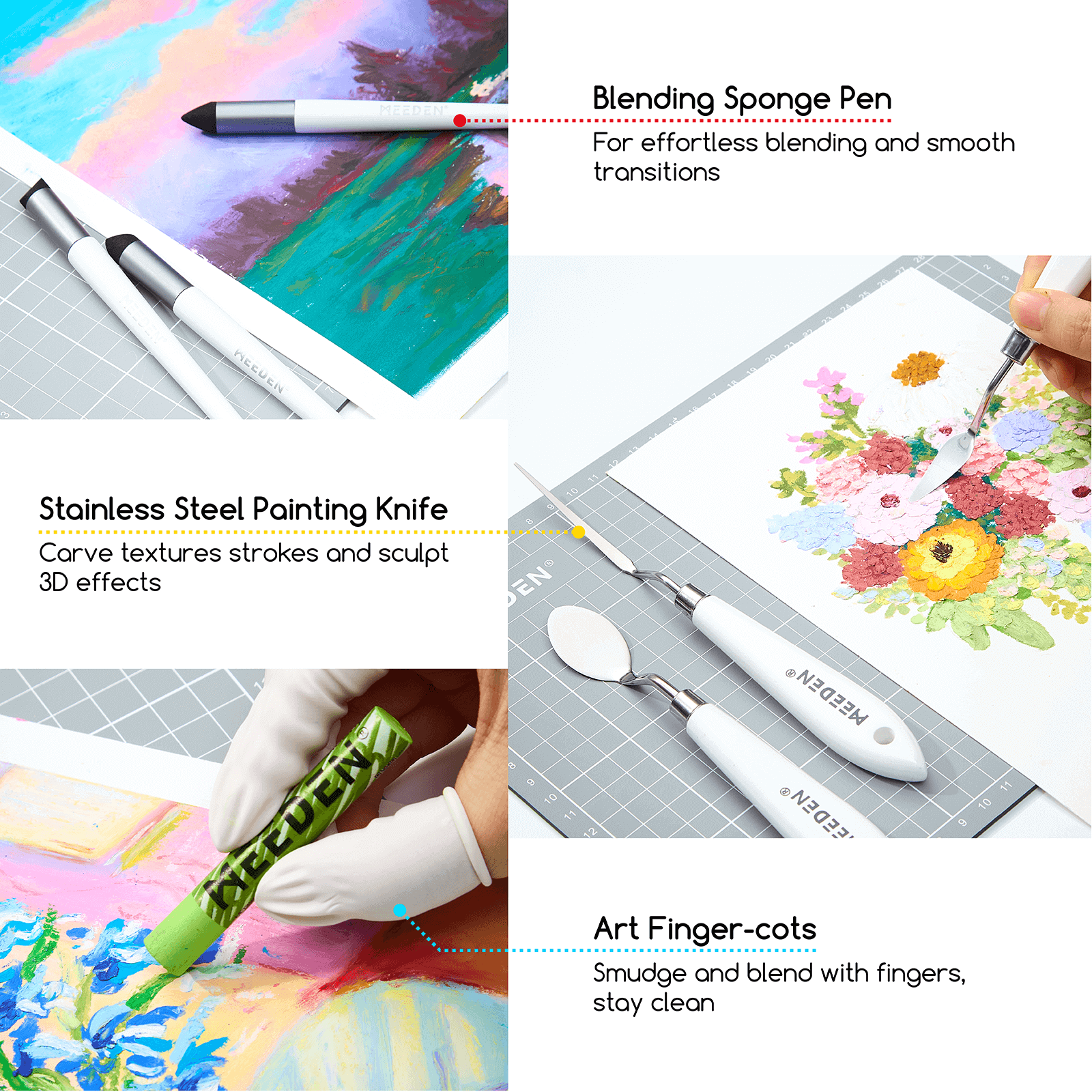 meeden-pastels-coffret-huile-102-pcs-72-couleurs-blanc image 6