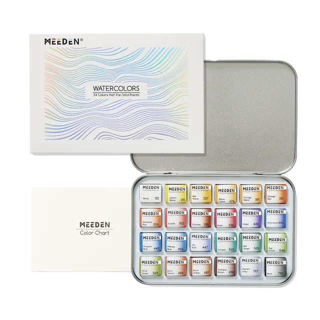 meeden-watercolor-coffret-aquarelle-24-godets-semi-humide-pro image 1