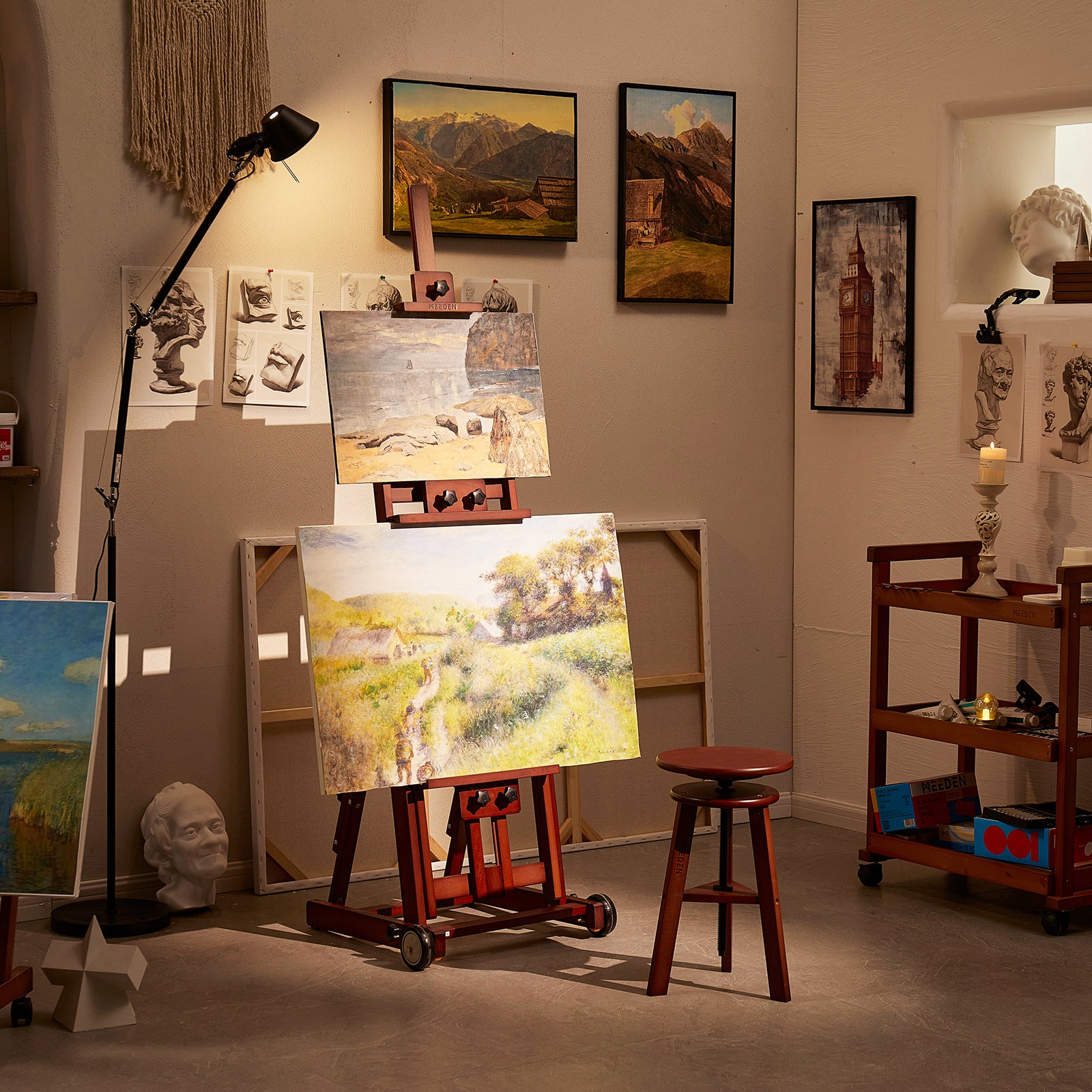 meeden-floor-easels-chevalet-atelier-w14-noyer-fonc image 3