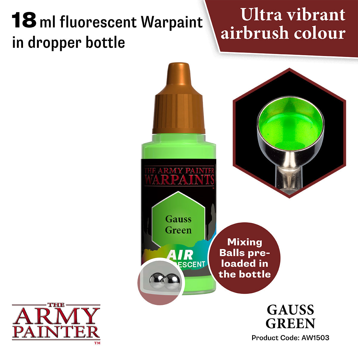 army-painter-warpaints-air-gauss-green-peinture-a-rographe-vert-fluo-18-ml image 2
