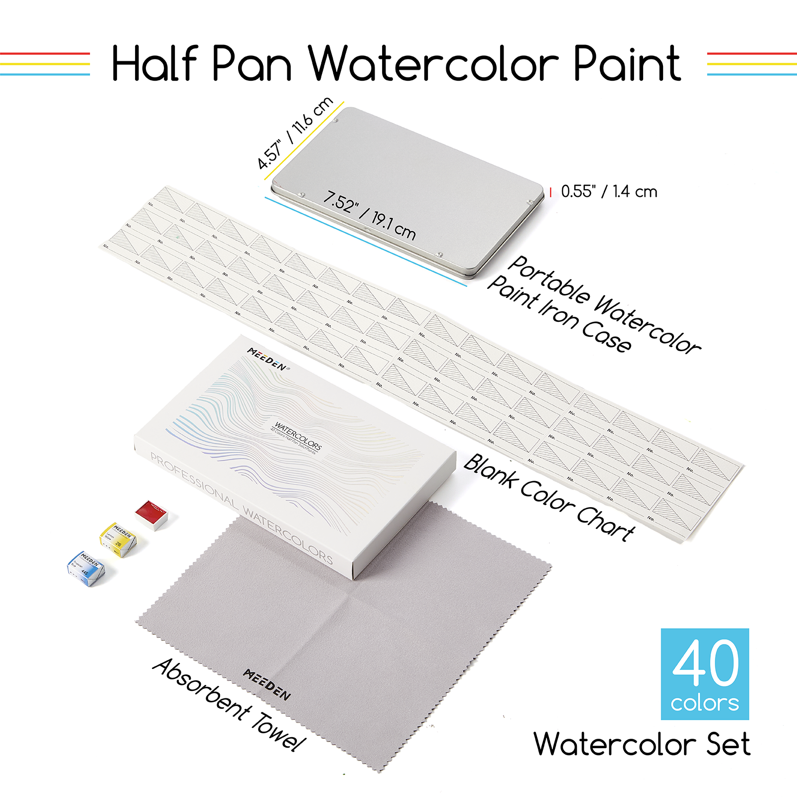 meeden-watercolor-coffret-aquarelle-40-godets-semi-humide-pro image 4