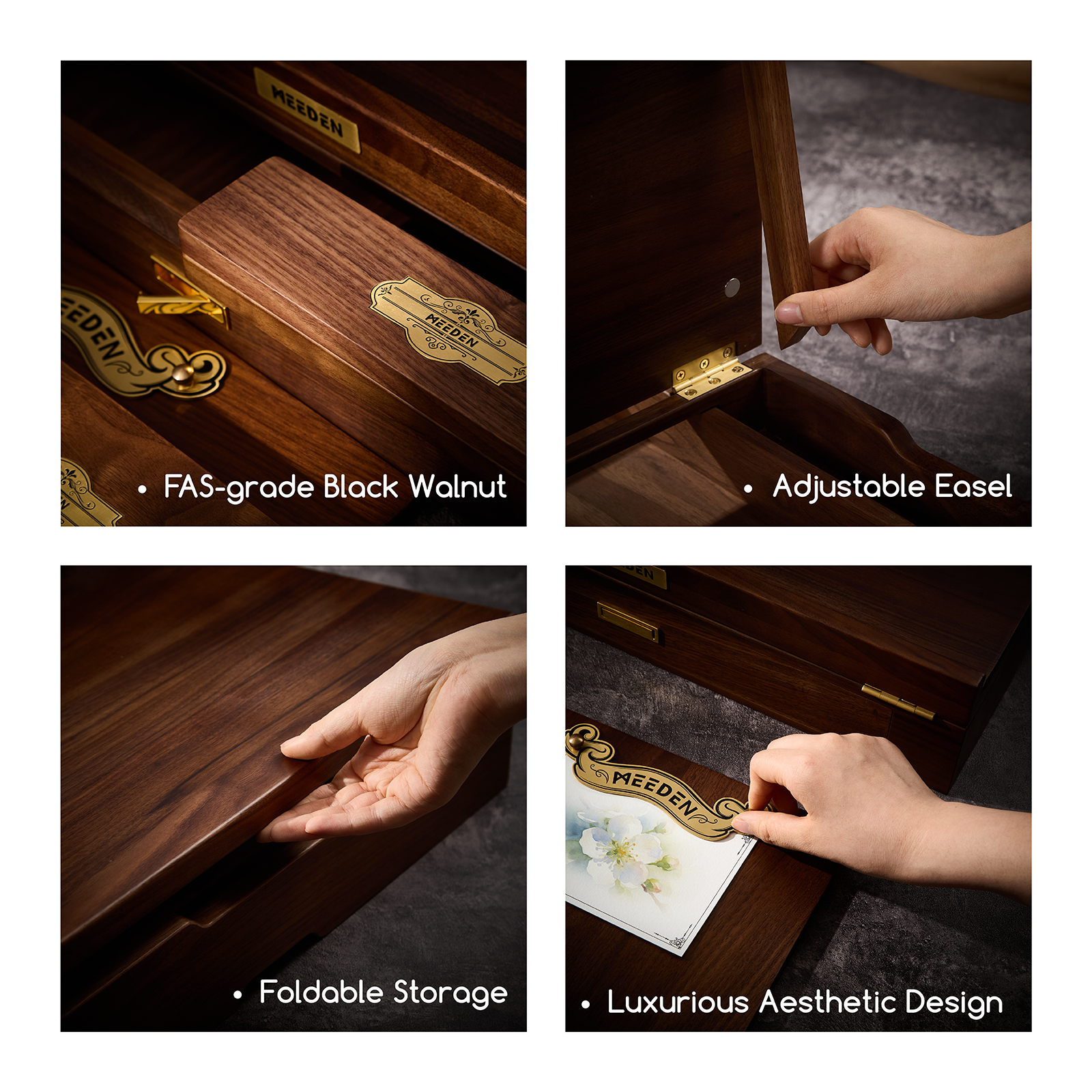 meeden-tabletop-easels-chevalet-de-table-noyer-am-ricain-coffret image 4