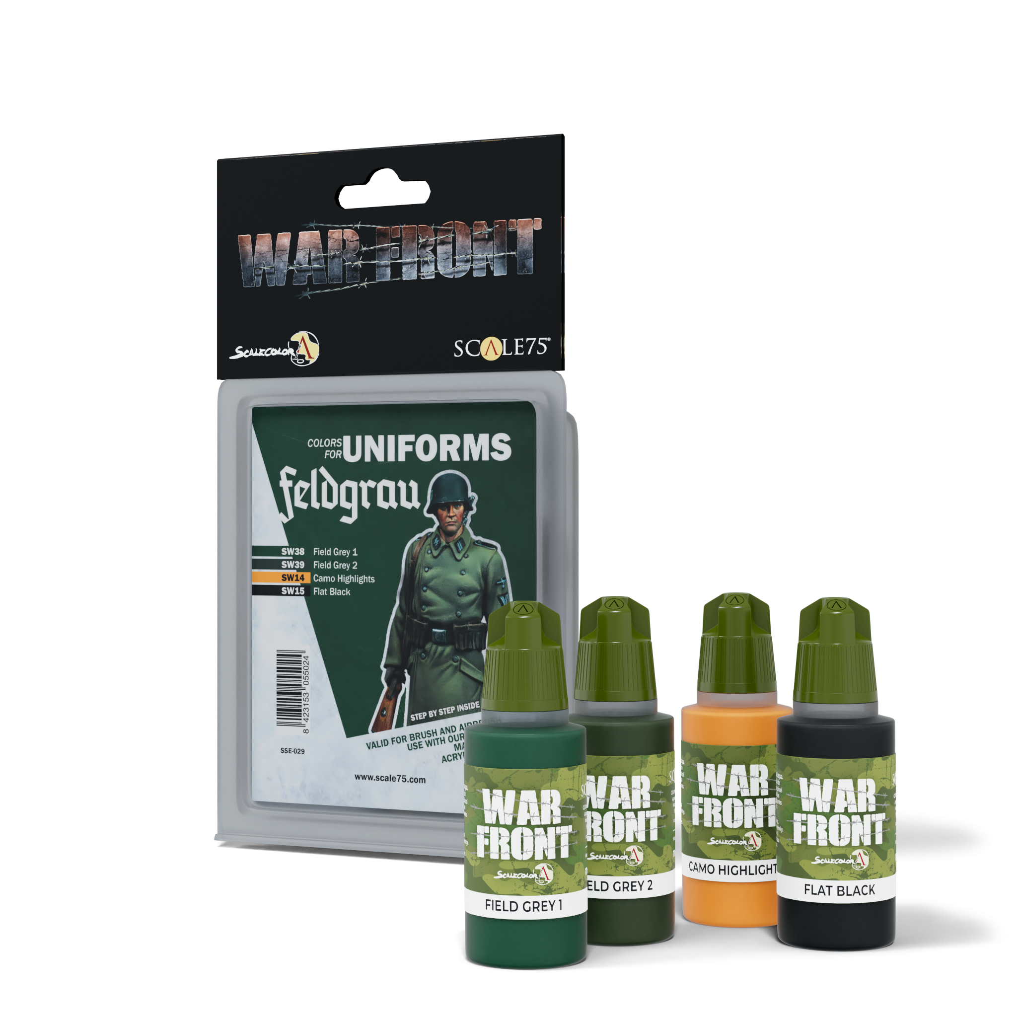 scale75-warfront-feldgrau-set-peinture-acrylique-4-pots-uniforme-allemand image 1