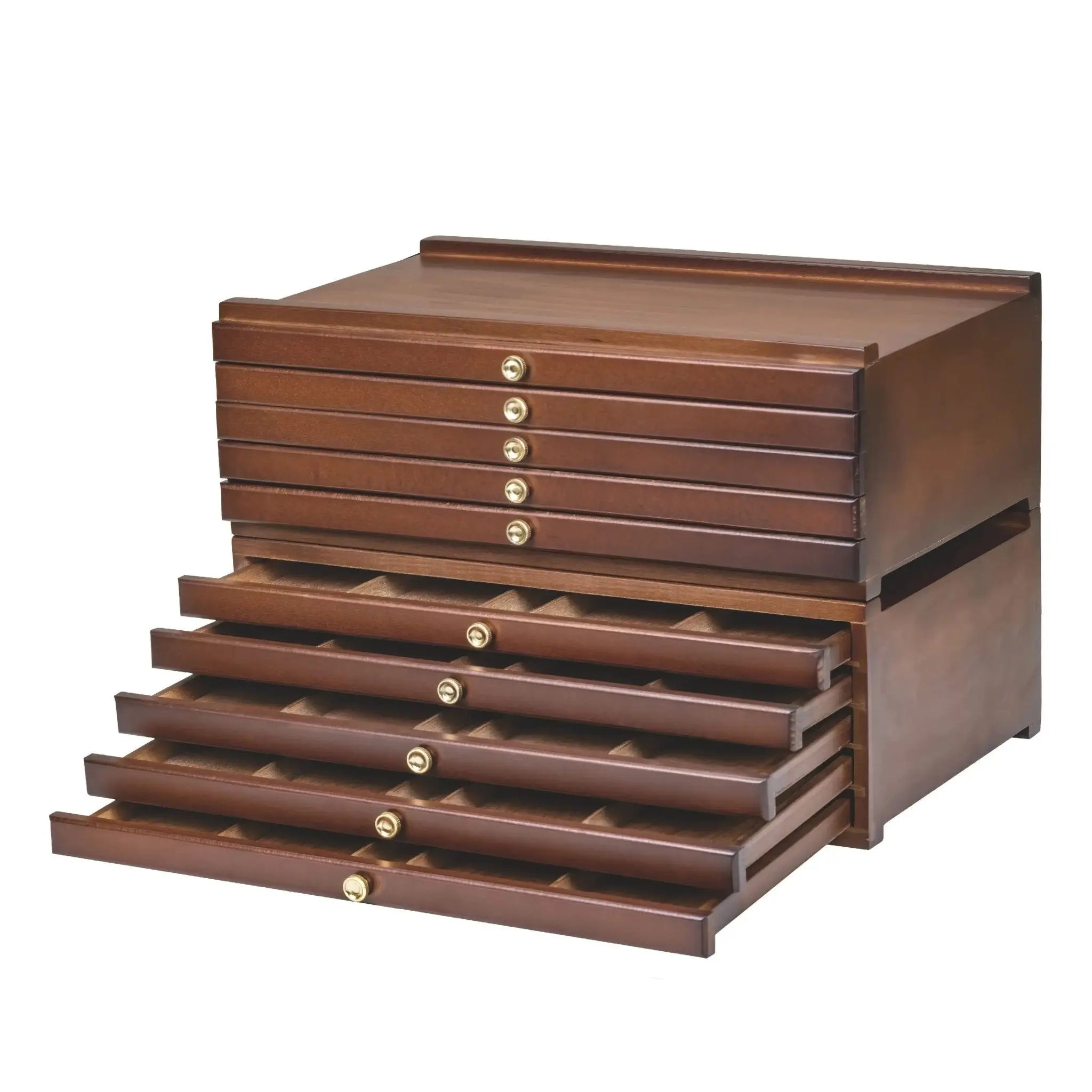 meeden-bo-te-rangement-10-tiroirs-bois-couleur-noyer image 8