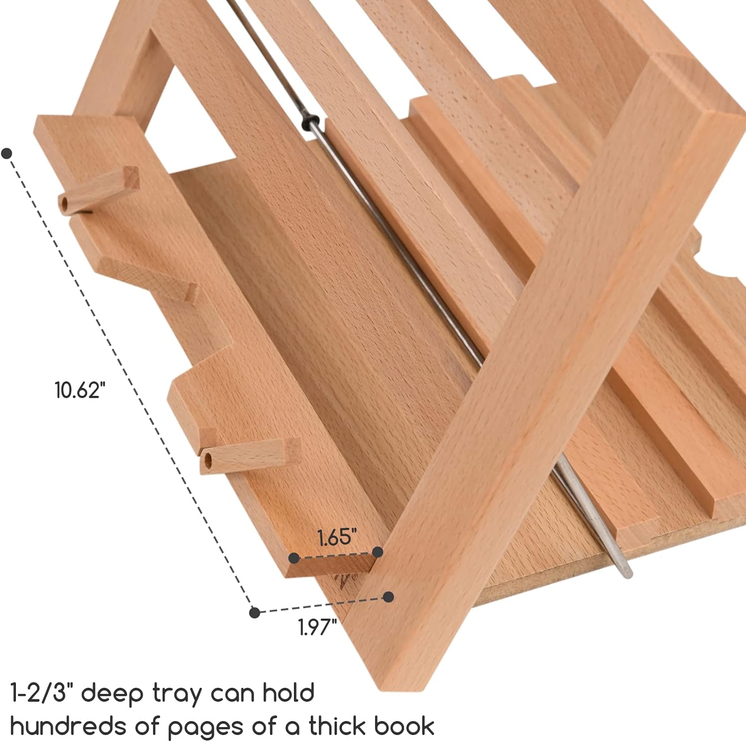 meeden-pupitre-livre-bois-h-tre-r-glable-naturel image 7