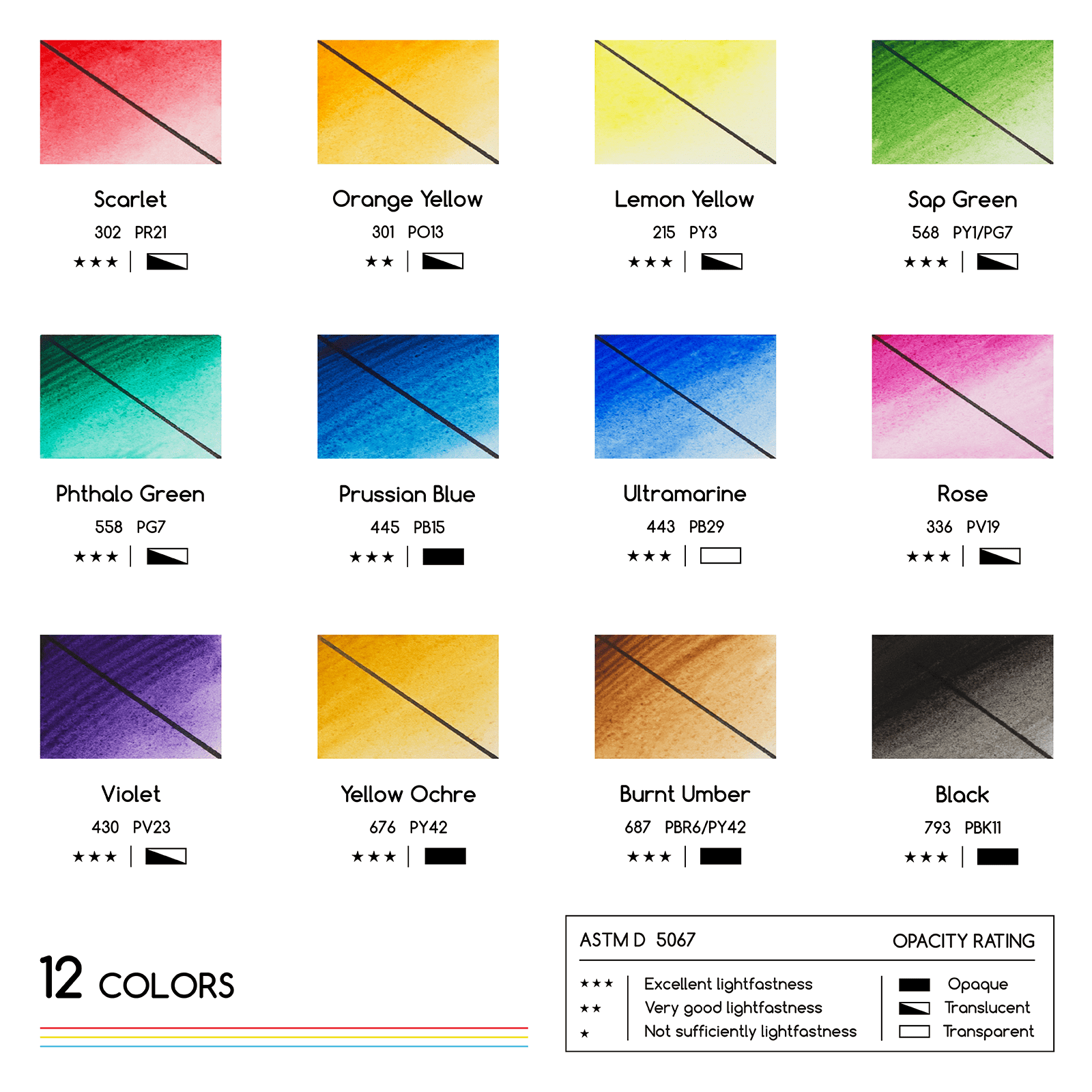 meeden-watercolor-peinture-aquarelle-12-tubes-12-ml-lumineuse image 2
