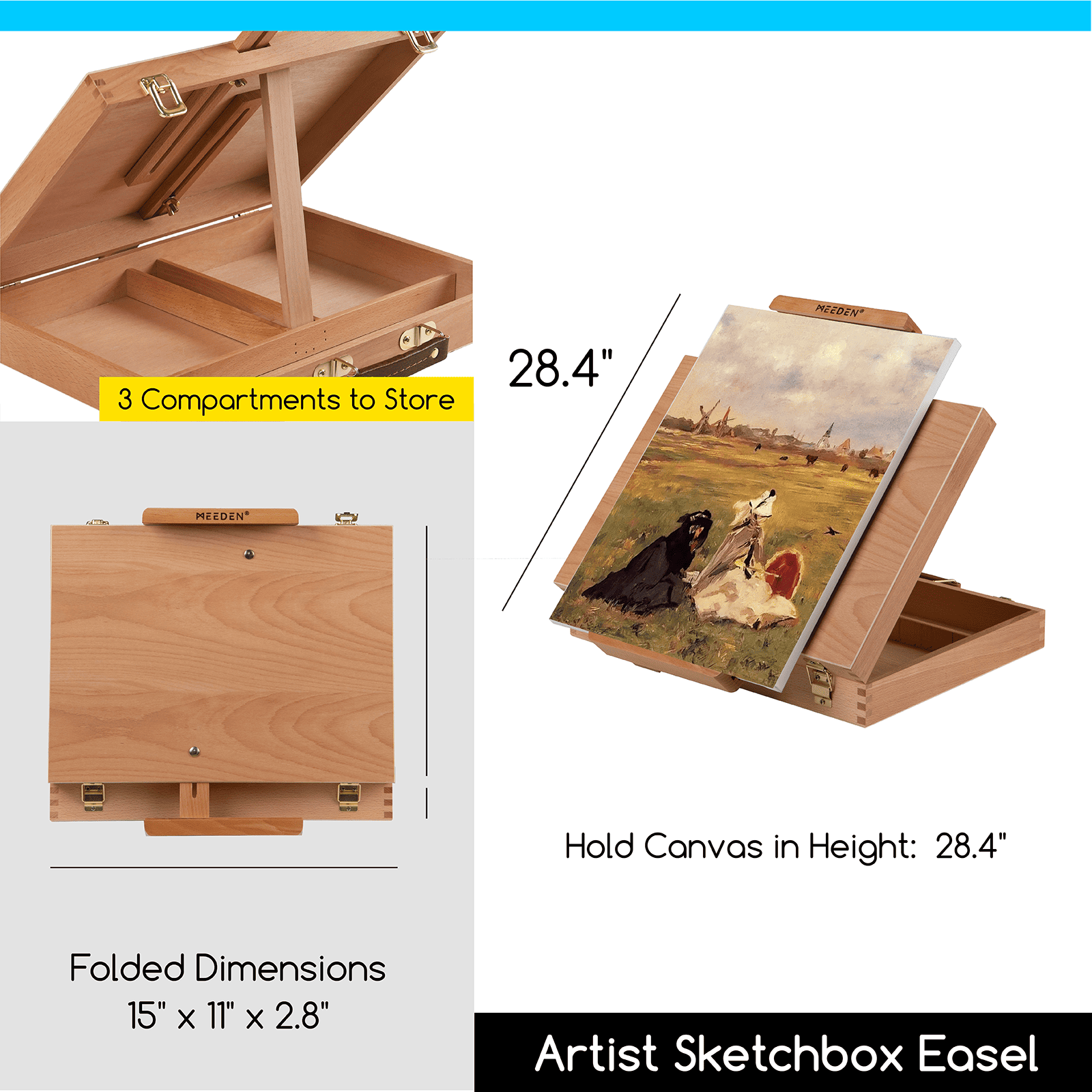 meeden-art-set-coffret-huile-chevalet-bo-te-complet image 3