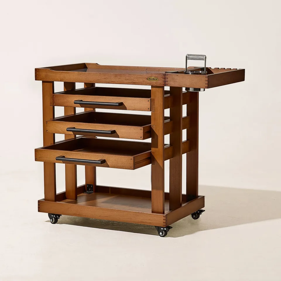 meeden-w13h-desserte-atelier-bois-5-niveaux-noyer image 1