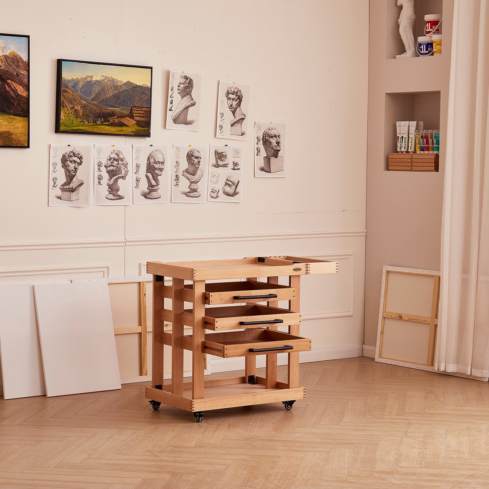 meeden-art-carts-w13h-desserte-bois-5-niveaux-naturel image 3