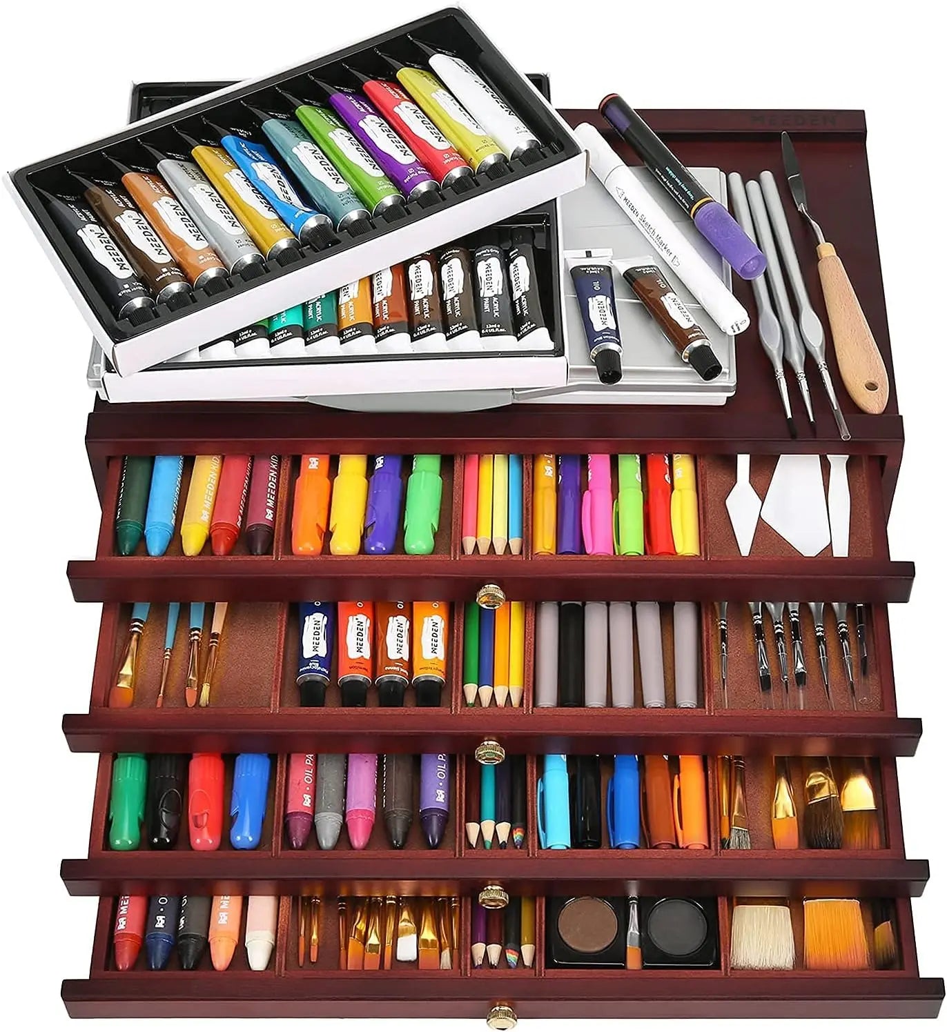 meeden-storage-boxes-bo-te-bois-4-tiroirs-noyer-fonc image 6
