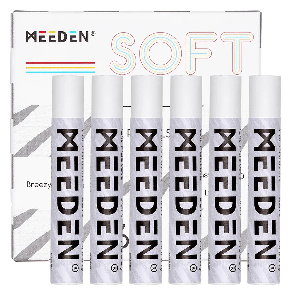 meeden-pastels-blanc-pastel-l-huile-tendre-lot-de-6 image 1