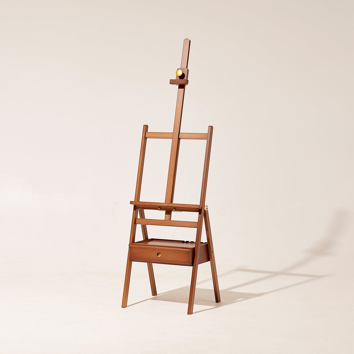 meeden-hj-1a-chevalet-d-atelier-bois-noyer-tiroir image 1