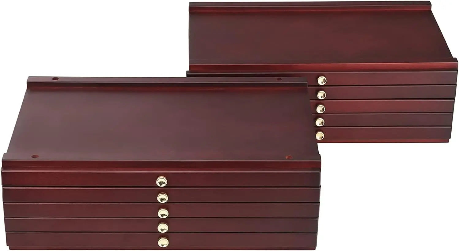 meeden-boite-rangement-10-tiroirs-noyer-fonc-h-tre image 2