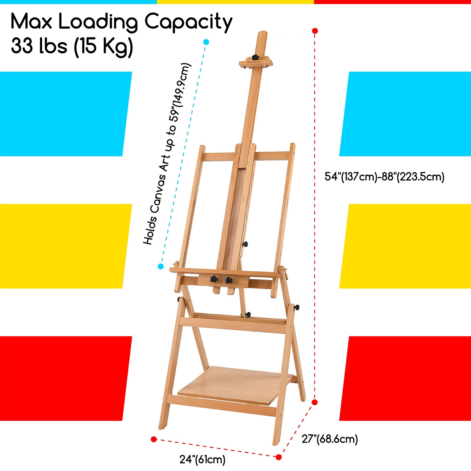 meeden-w10b-chevalet-atelier-h-tre-inclinable-150-cm image 3