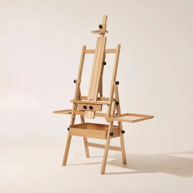 meeden-floor-easels-chevalet-h-tre-naturel-toile-47-pouces image 1
