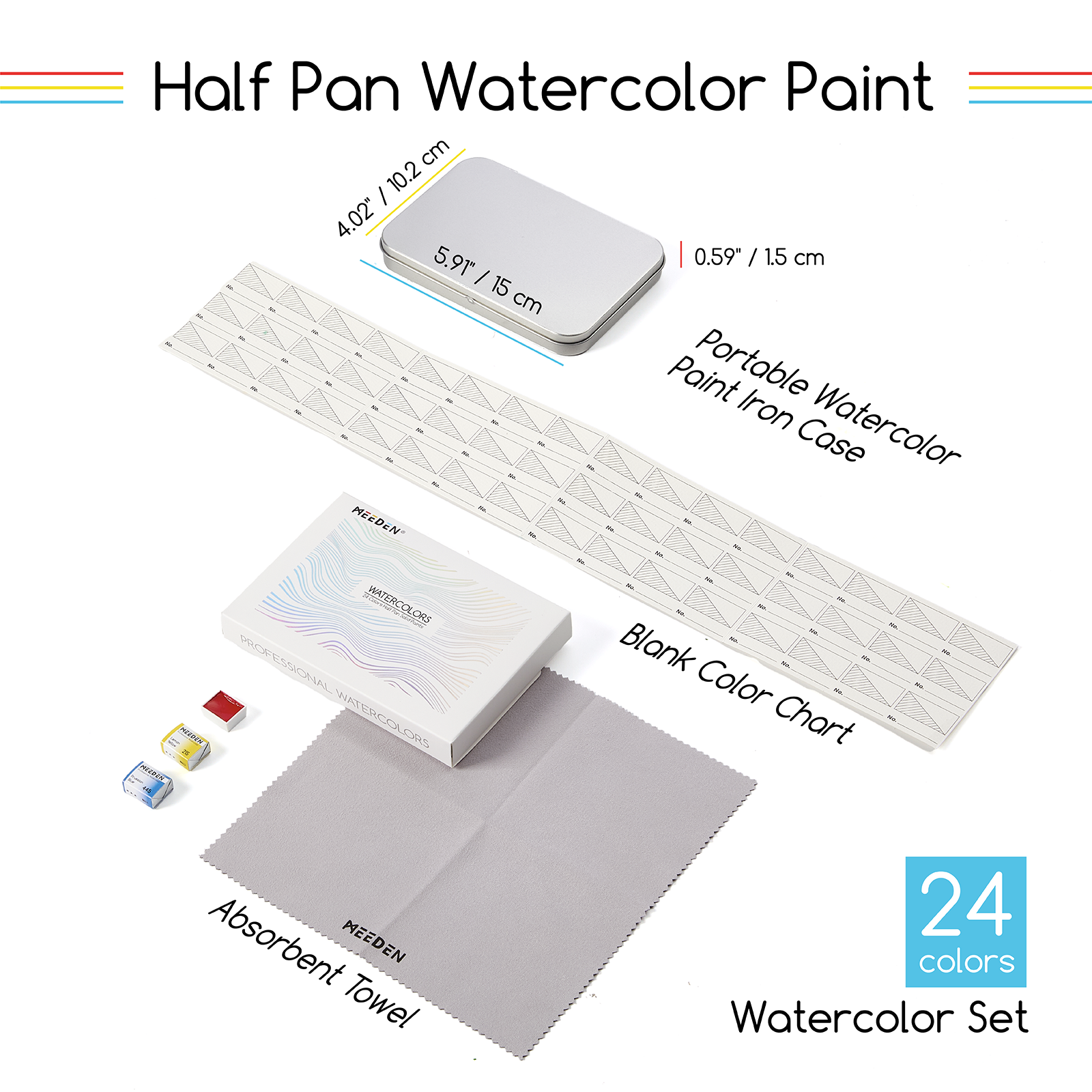 meeden-watercolor-coffret-aquarelle-24-godets-semi-humide-pro image 4