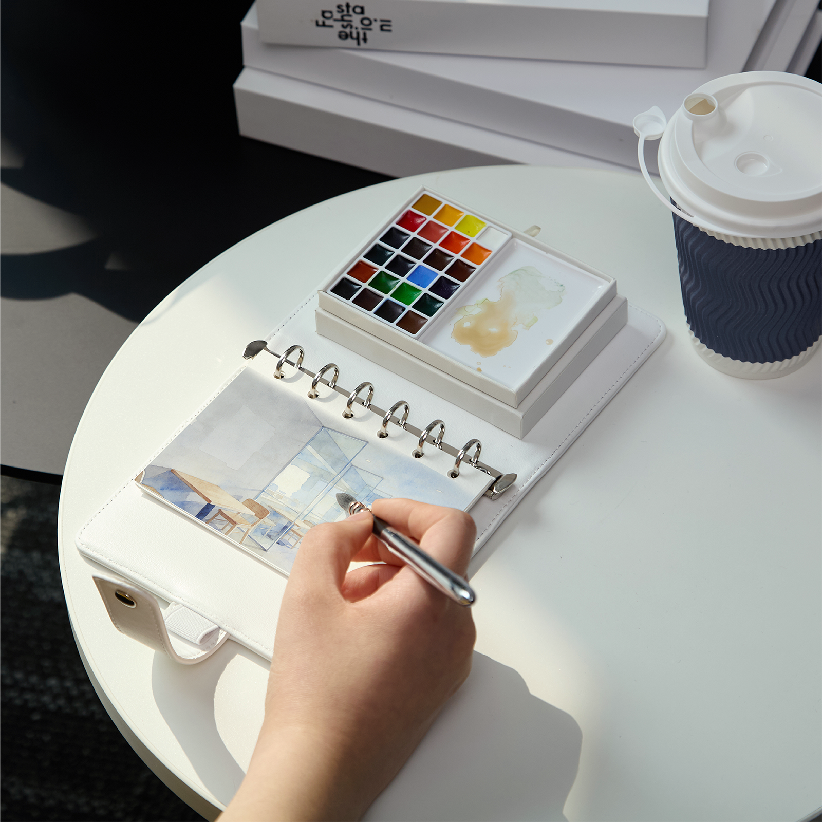 meeden-art-sets-kit-aquarelle-24-couleurs-carnet-coton image 3