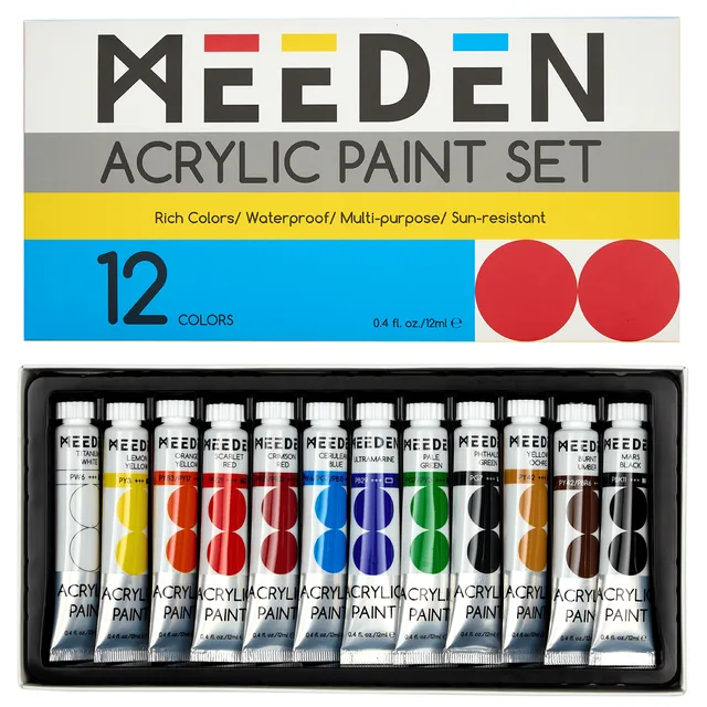 meeden-acrylic-paint-peinture-acrylique-12-tubes-12-ml-couvrant image 1