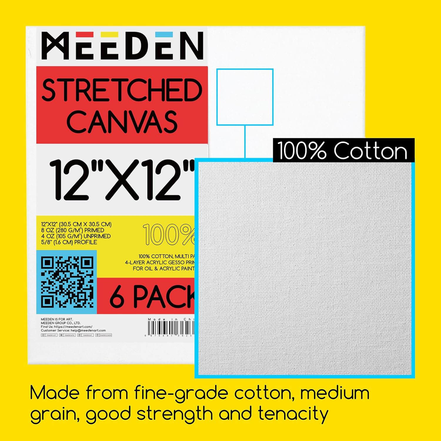 meeden-canvas-ch-ssis-entoil-coton-30x30-cm-lot-6 image 2