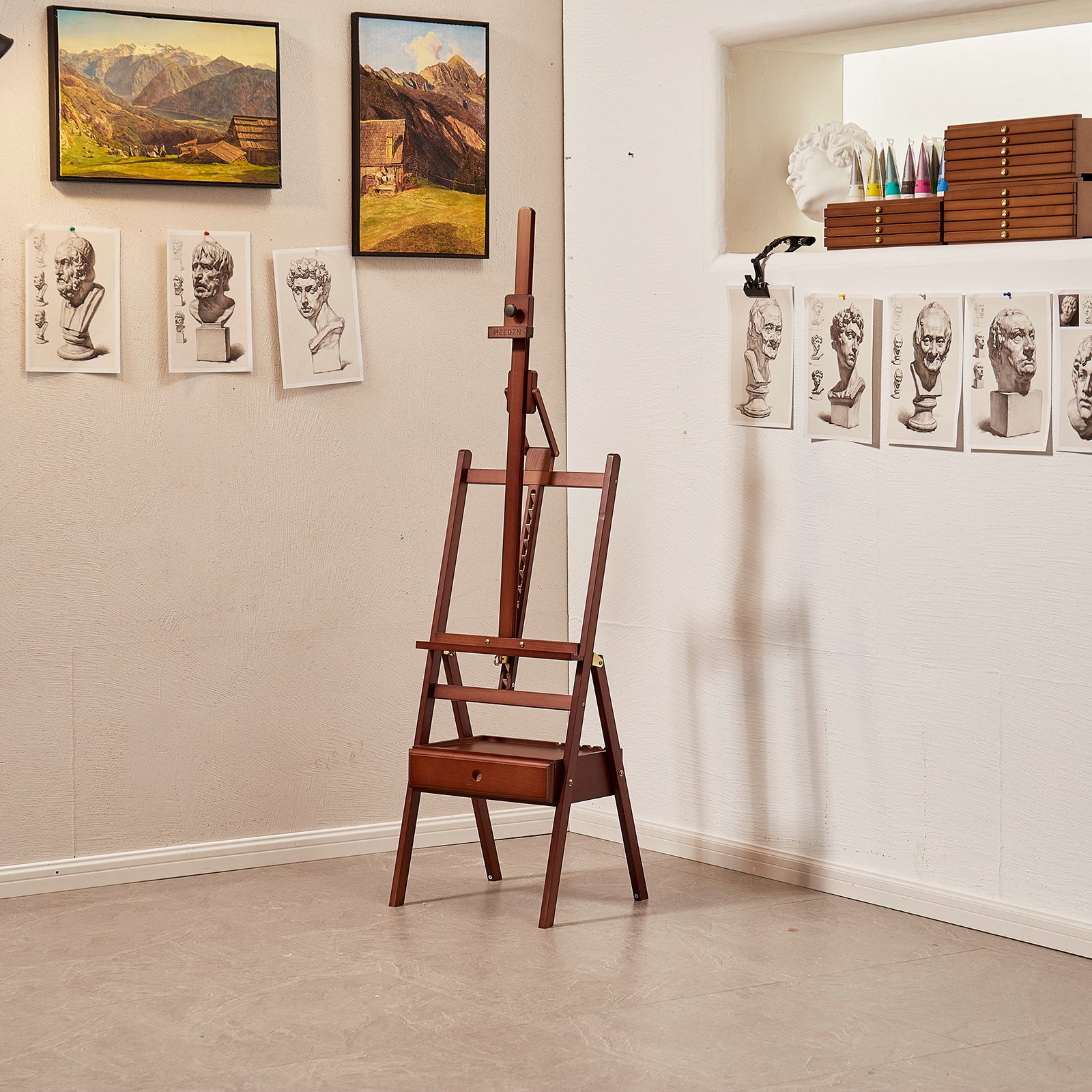 meeden-hj-2a-chevalet-atelier-h-tre-noyer-fonc-cadre-h image 8