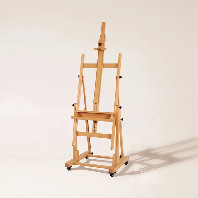 meeden-w11-chevalet-bois-h-tre-grand-format-roulettes image 1