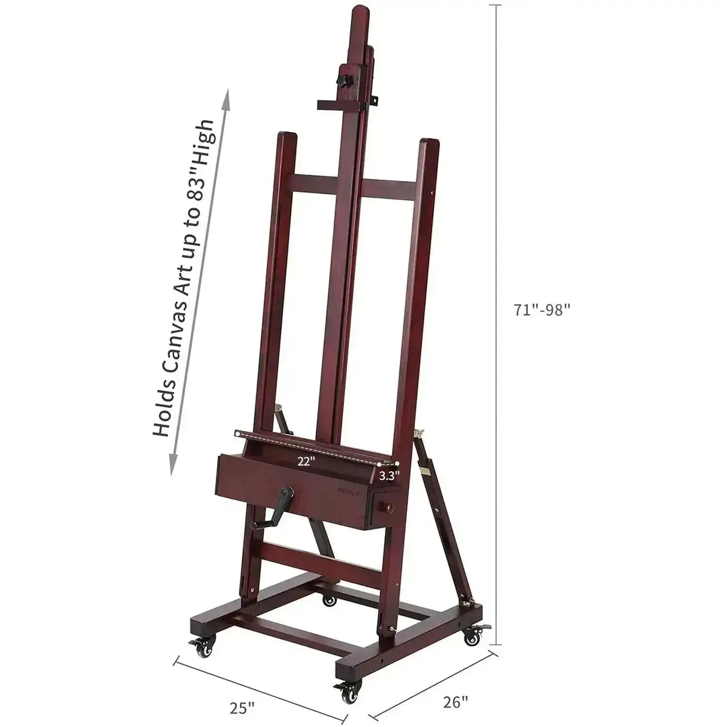 meeden-floor-easels-chevalet-manivelle-w15s-noyer-cerise image 6