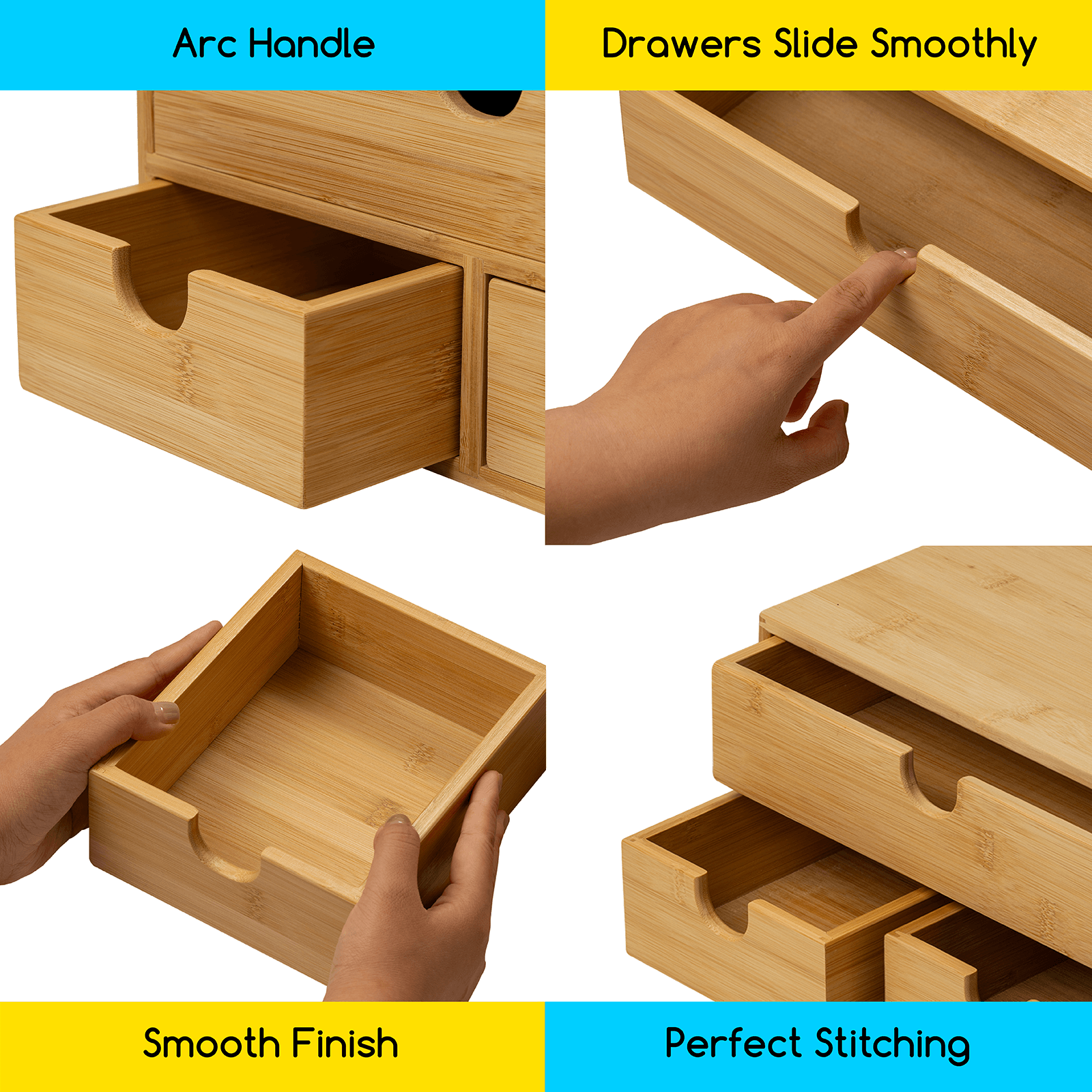 meeden-storage-boxes-organisateur-bureau-bambou-3-tiroirs image 7