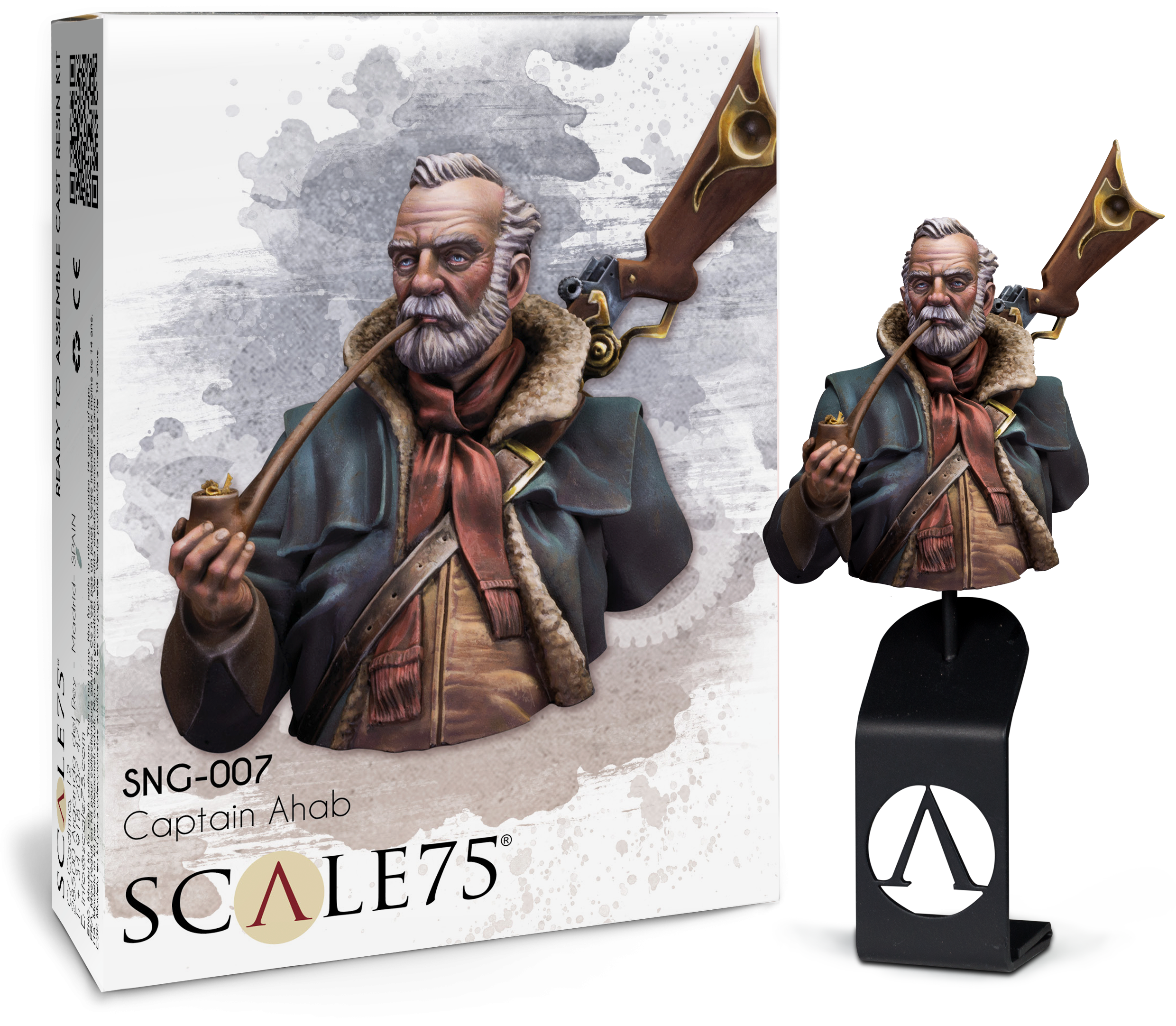 scale75-characters-captain-ahab-buste-r-sine-1-10-non-peint image 1