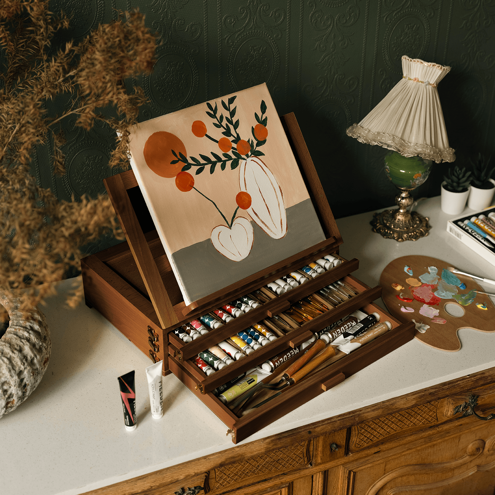 meeden-xhh-03-sketchbox-chevalet-de-table-noyer-tiroirs image 2