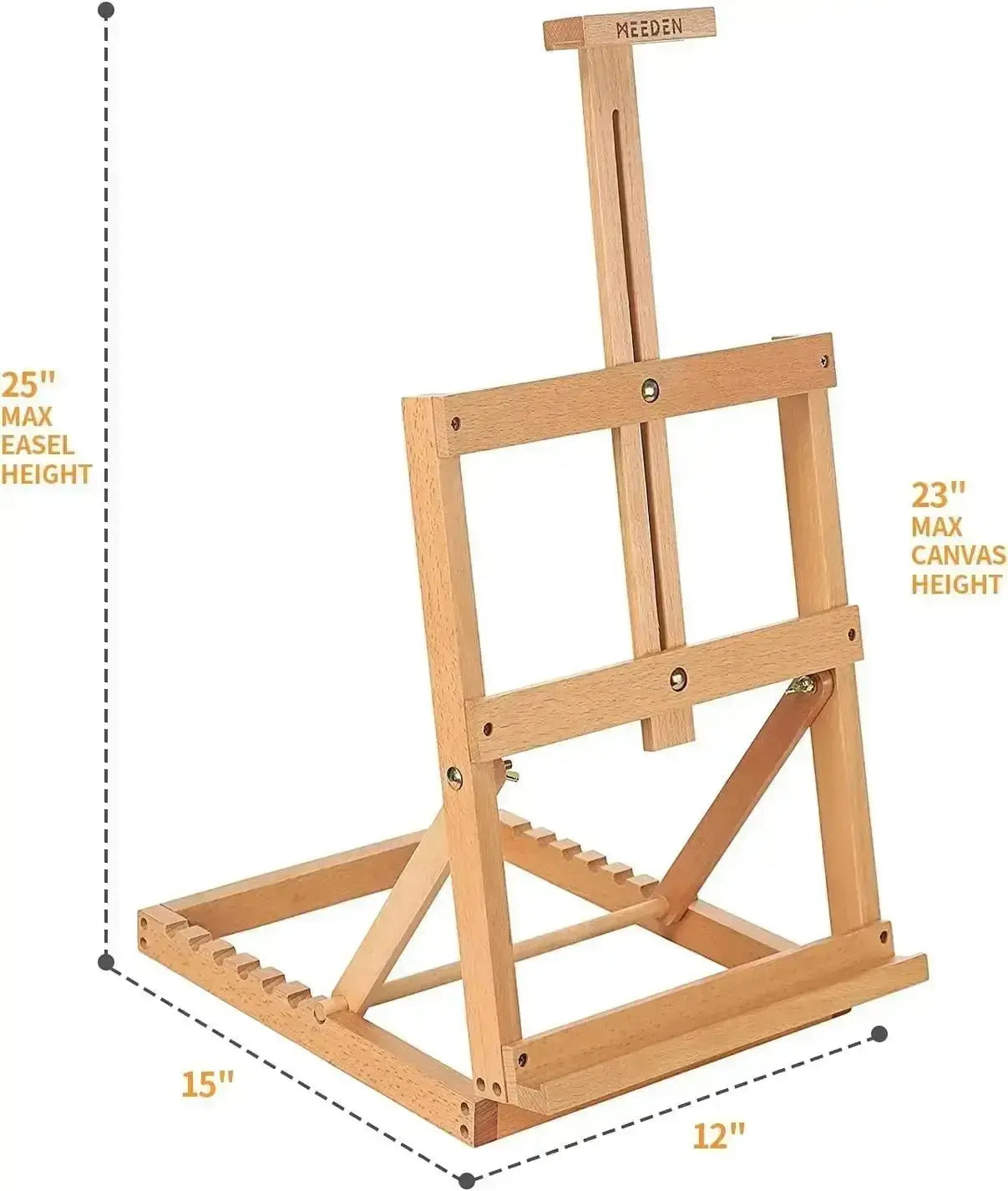 meeden-hj-11-chevalet-de-table-h-tre-naturel-toile-58-cm image 3