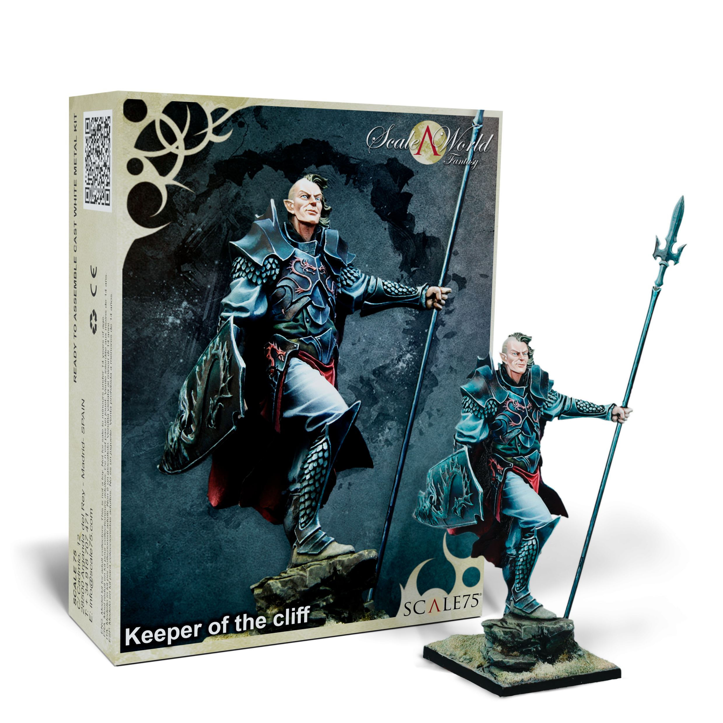 scale75-scaleworld-fantasy-cliffs-guard-figurine-elfe-m-tal-non-peinte image 1