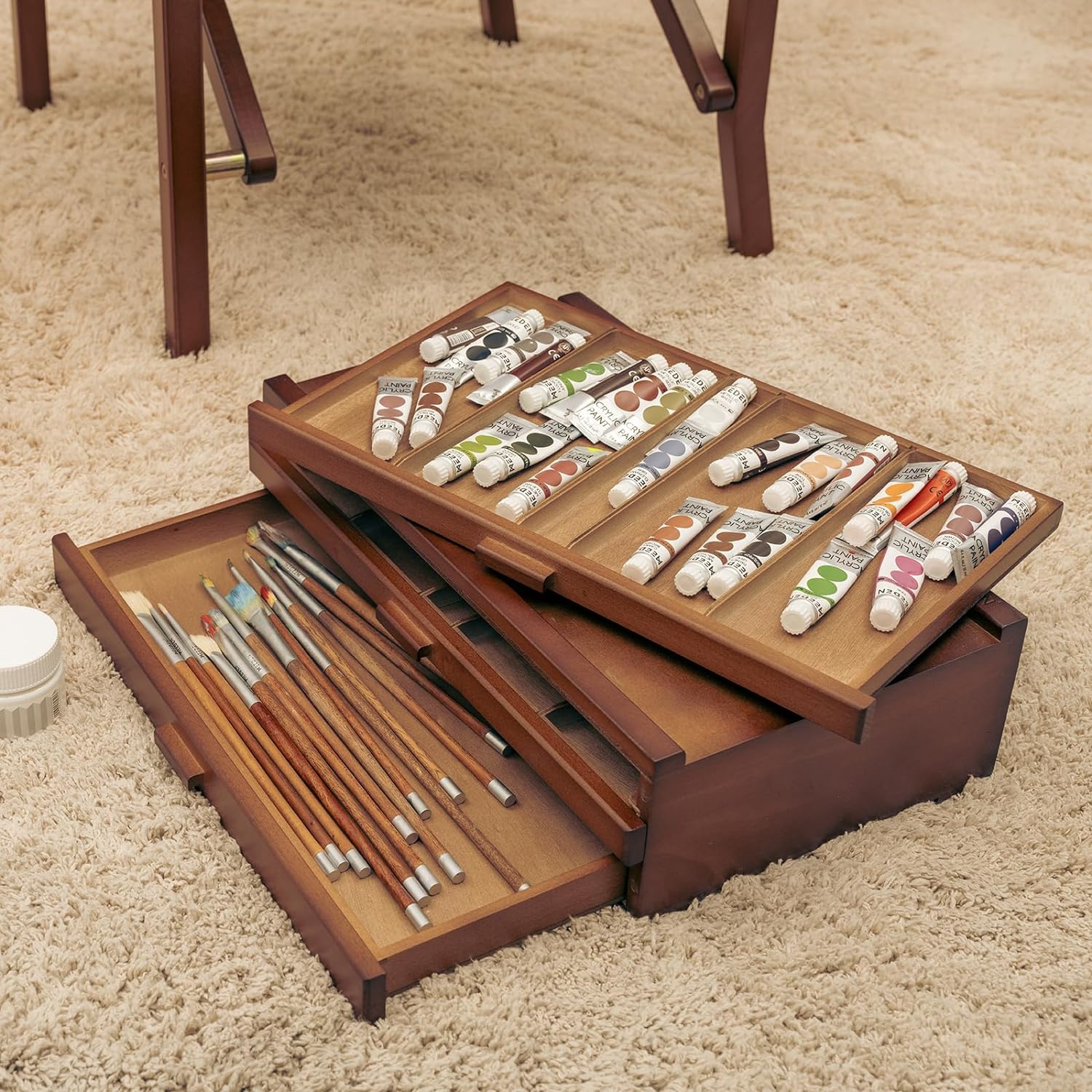 meeden-storage-boxes-bo-te-de-rangement-bois-3-tiroirs-noyer image 4