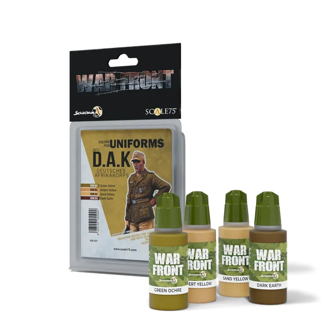 scale75-warfront-dak-set-1-set-4-peintures-afrika-korps image 1
