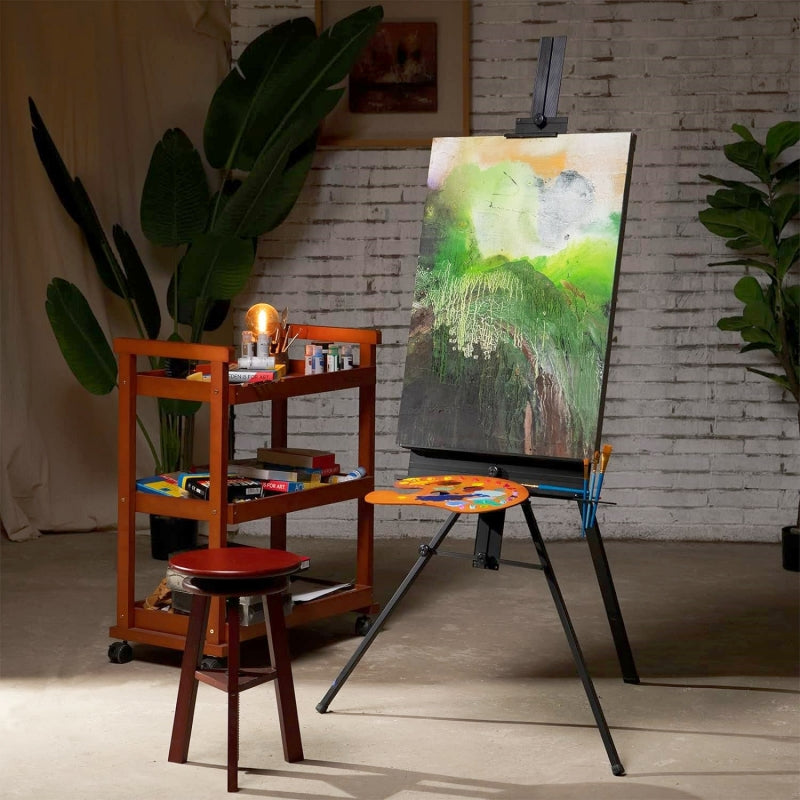 meeden-es-6026-chevalet-d-atelier-m-tal-noir-portable-170-cm image 2