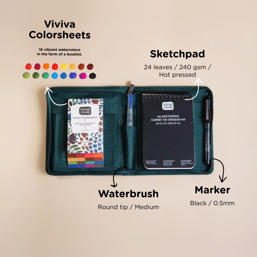viviva-travel-kits-jute-travel-paint-kit-a6-aquarelle-16-couleurs image 2