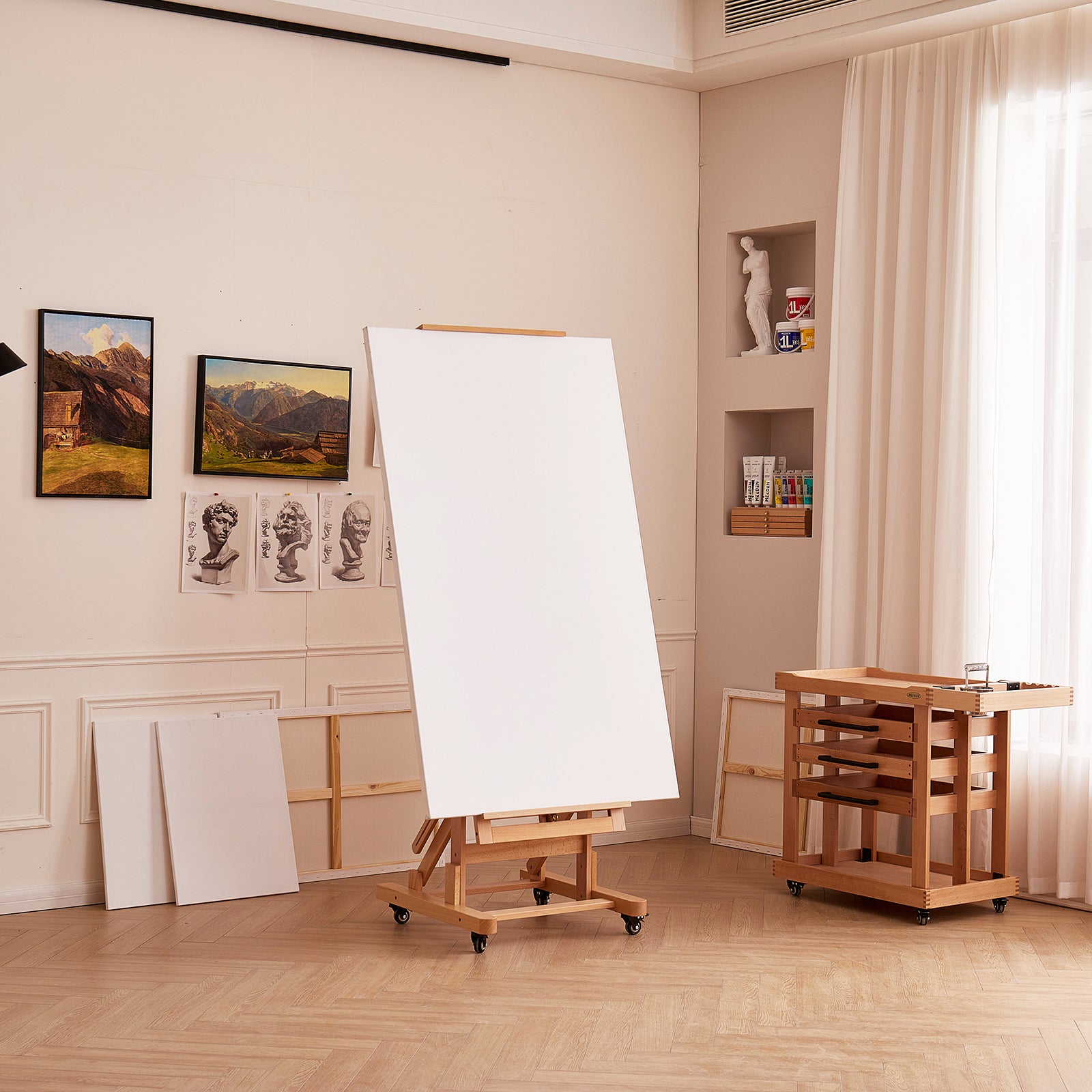 meeden-floor-easels-dhj-3-chevalet-bois-double-toile image 4