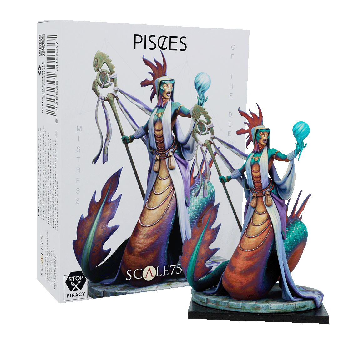 scale75-zodiac-pisces-figurine-r-sine-fantasy-poissons-non-peinte image 1