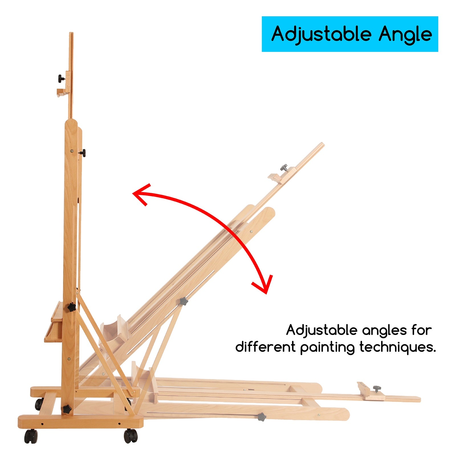 meeden-w02-chevalet-atelier-bois-h-tre-roulettes image 6